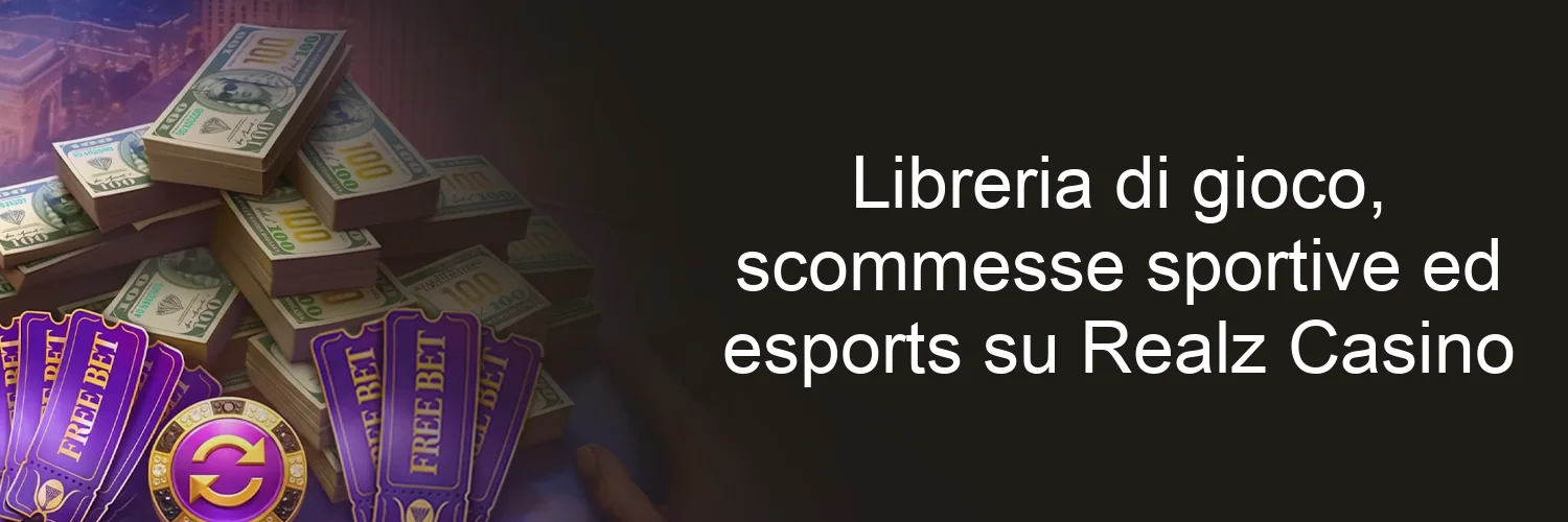 Libreria di gioco, scommesse sportive ed esports su Realz Casino Libreria di gioco, scommesse sportive ed esports su Realz Casino
